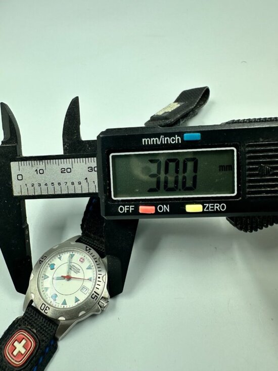 Wenger Swiss Military Watch Women Silver Tone Black Nylon Strap 7908X Works main image 10